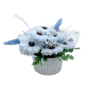 Baby Blue Daisy Candle Bouquet