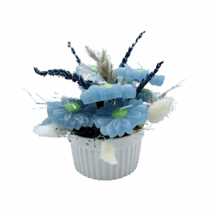 Blue Daisy Candle Bouquet