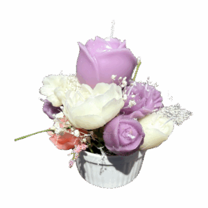 Lavender Rose Candle Bouquet