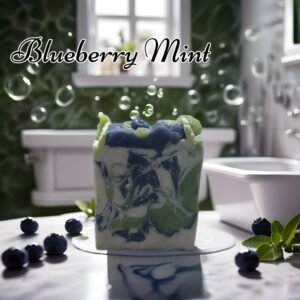 Blueberry Mint Luxurious Bar Soap, Handmade HP Soap