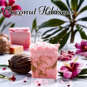 Coconut Hibiscus Luxurious Bar Soap, Handmade HP Soap