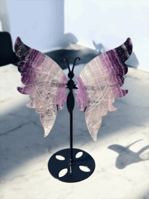 Fluorite Crystal Stone Butterfly - Handcrafted Crystal Stone Art