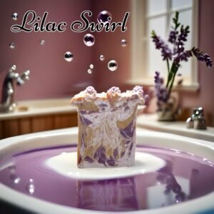 Lilac Swirl Luxurious Bar Soap, Handmade HP Soap